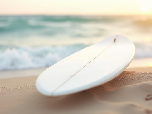 Classic longboard shape in epoxy with a subtle pin line