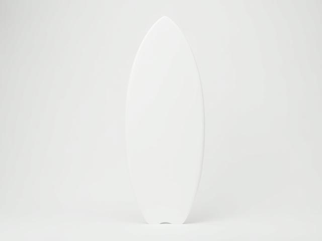 Clean white performance epoxy shortboard